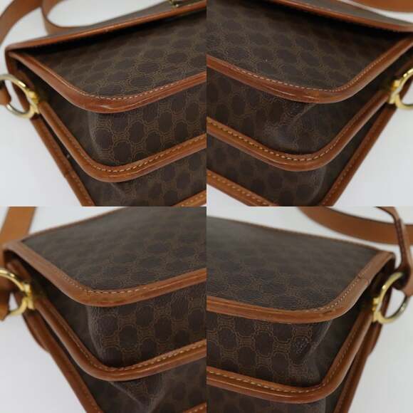 CELINE Macadam Canvas Shoulder Bag Pvc Brown Gold - Picture 10 of 13